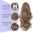 thumbnail image 3 of ORUYROP Extension de Queue de Cheval Blonde, Extensions de Cheveux Griffes de Queue de Cheval 14 Pouces Queue de Cheval Cheveux Courts Bouclés Extension de Cheveux Pièce de Cheveux Synthétique d'Apparence Naturelle pour Femmes, 3 of 7