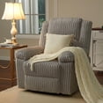 thumbnail image 2 of Corduroy Recliner Chair, Manual Recliner Sofa with Handle, Pillow Top Arms, Thick Padding, Side Pocket, 330Lbs Capacity, 2 of 8
