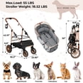 thumbnail image 2 of Cochecito para mascotas MAMIZO para perros y gatos de hasta 25 kg con transportín, 2 of 9