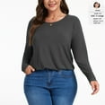 thumbnail image 5 of DDLUYY Women's Plus Size Tops Crew neck Long Sleeve Shirts Loose Tunic Tops Fall Shirts, 5 of 7