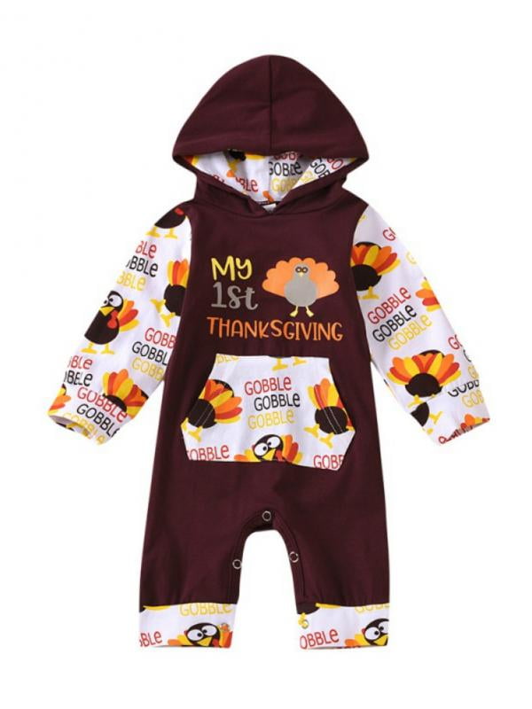 First Thanksgiving Outfit Baby Girls 1st Gobble Thanksgiving Outfit 