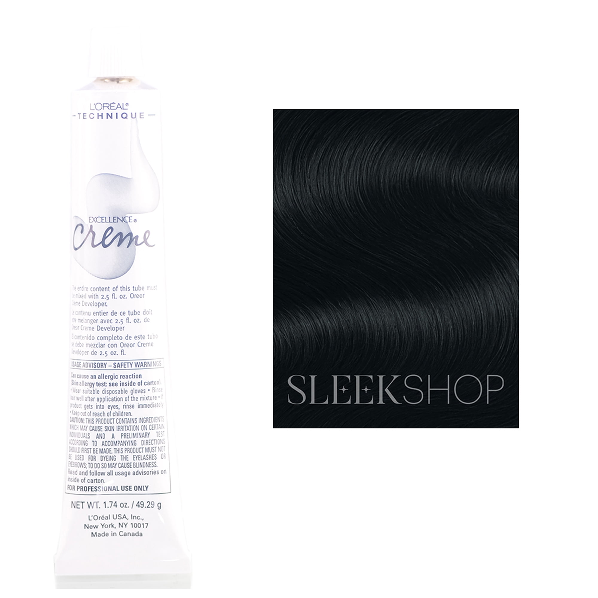 L'Oreal Excellence Creme Permanent Hair Color, Natural Black #3, 1.74 oz