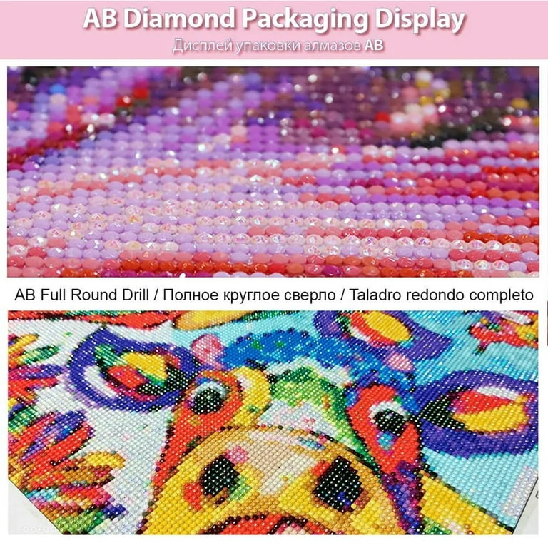 Hsdsbebe DIY 5D Diamond Art Painting Kits for Adult,Colorful Flowers Diamond Art Craft for Kids 12x16 inch, Pink