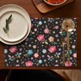 thumbnail image 4 of Pioneer Flower Floral Print Pattern Summer Placemats Table Placemats Set Of 6-Linen Kitchen Washable Placemats Table Mats 12x18 Inch Non-Slip Heat Resistant, 4 of 5