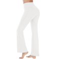 thumbnail image 5 of ZOIGHDA Women Flare Yoga Pants Leggings with Pockets with Pockets High Wasit Bootcut Belly Control Soft Workout Leggings(White,X-Large), 5 of 6