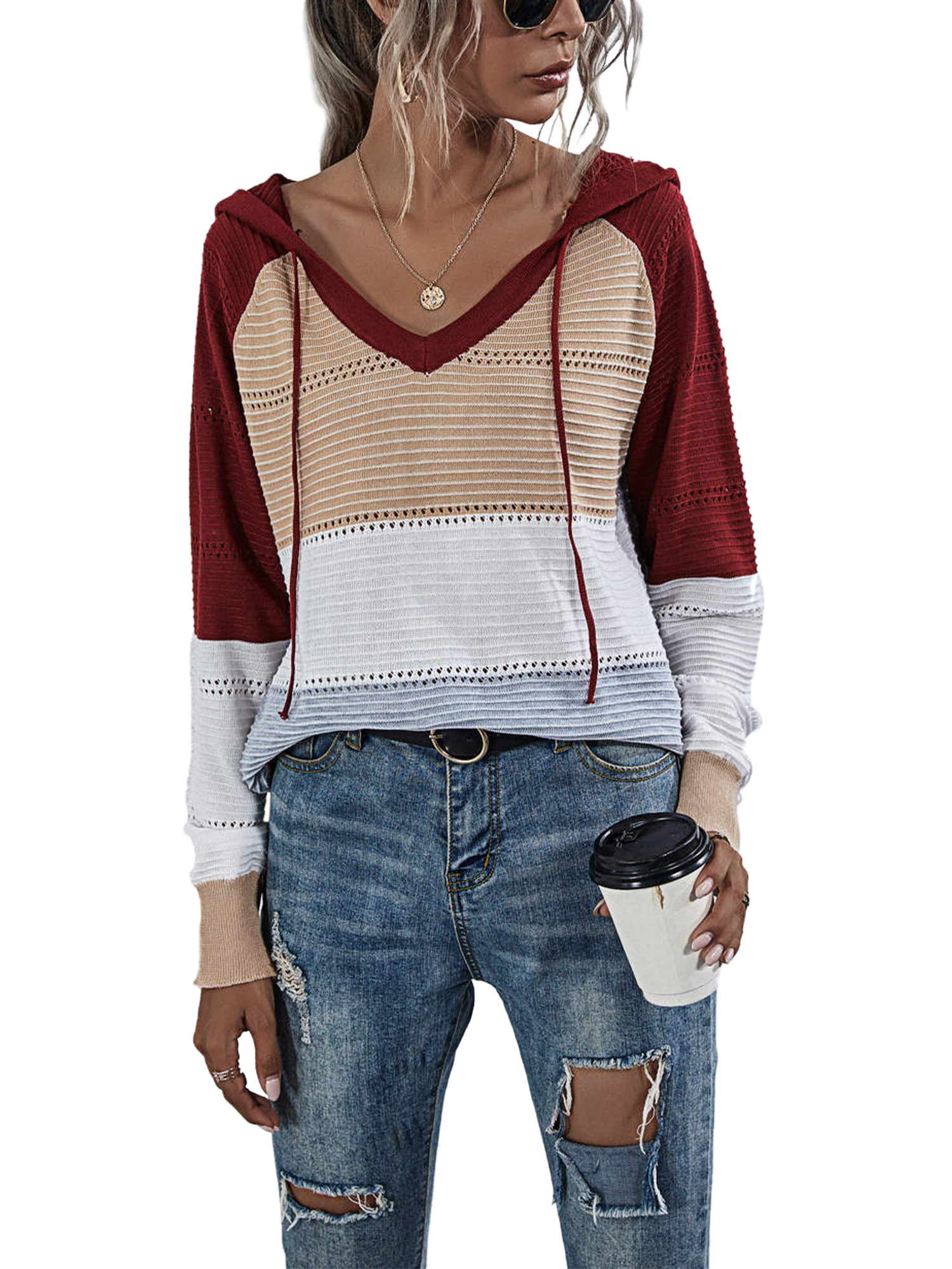 long baggy knitted hoodie