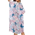 thumbnail image 4 of Xoenoiee Butterfly Cherry Blossom Print Women's Kimono Cardigan Summer Swimsuit Coverups Beach Cover Up Quick Dry Open Front Resort Wear for Vacation, 4 of 7