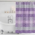 thumbnail image 3 of Purple Silvery Shower Curtain, Waterproof Shower Curtains for Bathroom, Geometric Ombre Stripe Boho Sparkling Dot Washable Fabric Bathtub Curtain Set Bath Decor with 12 Hooks Long 72"x84", 3 of 8