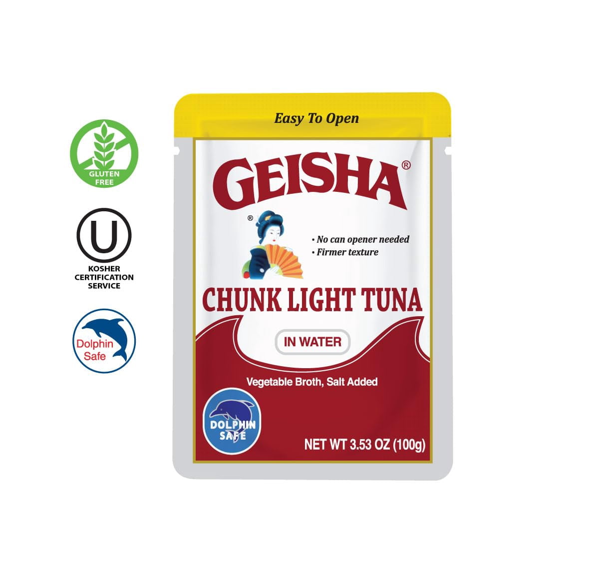 GEISHA Chunk Light Tuna in Water 3.53oz (Pack of 24), Tuna| HALAL & Kosher Certified – Gluten Free – Wild Caught – Dolphin Safe Catch – Good Source of Protein