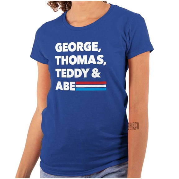 Famous American Monument Presidents Womens Slim Fit Graphic Tee Brisco Brands S