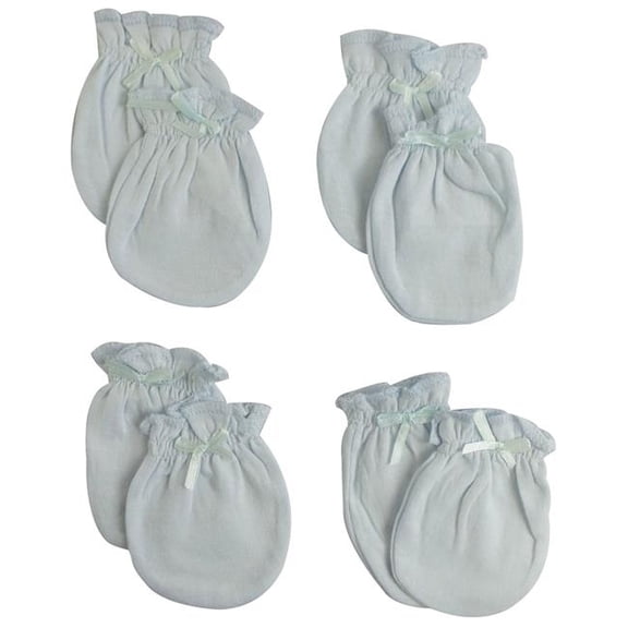 Bambini 116-Blue-4-Pack Infant Mittens, Blue - Pack of 4