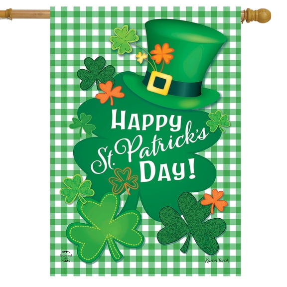 Briarwood Lane House Flag 40x28 For Outdoor Celebrate St. Patrick's Day For St. Patrick's Day House Flag