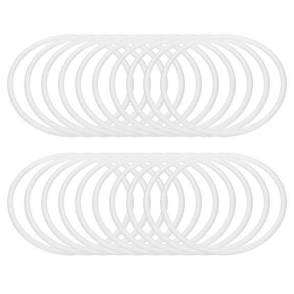Uxcell 5 Inch Dream Catcher Rings, 20 Pcs Plastic Macrame Wreath Floral Round Ring Hoop, White