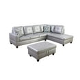 thumbnail image 5 of Golden Furniture 3PCS L Shape Faux Leather Sectional Sofa Set, Living Room Sofa Set with Storage Ottoman and Matching Pillows, 5 of 6