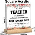 thumbnail image 2 of Teacher Gifts for Women, Teacher Appreciation Gifts from Students, Teacher Retirement Gift Ideas, Best Teacher Clear Desk Decorative Sign Acrylic Plaque Sign Home Office Desk Decor (4x4 Inch), 2 of 7