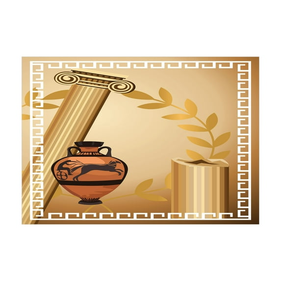Ambesonne Retro Jigsaw Puzzle, Hellenic Heritage, Heirloom-Quality Fun Activity for Family Durable Cardboard, 1000 pcs, Pale Brown Cinnamon