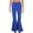 #0058-Blue, variant on Womens Flare Leg Pants Wide Leg Bell Bottoms Solid Casual Loose Long Trousers for Daily