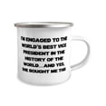 thumbnail image 2 of Funny Fiance 12oz Camper Mug, I'm Engaged to the World's Best Vice President in the History of, Gifts For, Present From, For Fiance, 2 of 2