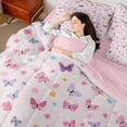 thumbnail image 4 of Homewish Flying Colorful Butterflies 7-Piece Bedding Comforter Set For Teens,Chic Flowers Blossoms King Bedding Sets,Spring Garden Ultra Soft Bed Sheets,Luxury Bedroom Decor,Reversible, 4 of 8