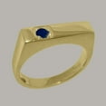 thumbnail image 2 of LBG British Made Solid 9k Yellow Gold Natural Sapphire Mens Band Ring - 33 size options - Size 10.25, 2 of 6