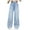 Blue, variant on MKOSPLRT High Waist Jeans for Girl Children Distressed Wide Leg Jeans Retro Straight Leg Jeans Baggy Denim Pants with Pocket for 5-15 Years