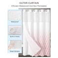 thumbnail image 2 of No Hook Cloth Fabric Shower Curtain with Snap in Liner, Pink Ombre Stripe Waterproof Shower Curtains Set with See Through Top Window, Modern Abstract Art Gradient Striped Bath Curtains Shower 60"x72", 2 of 6