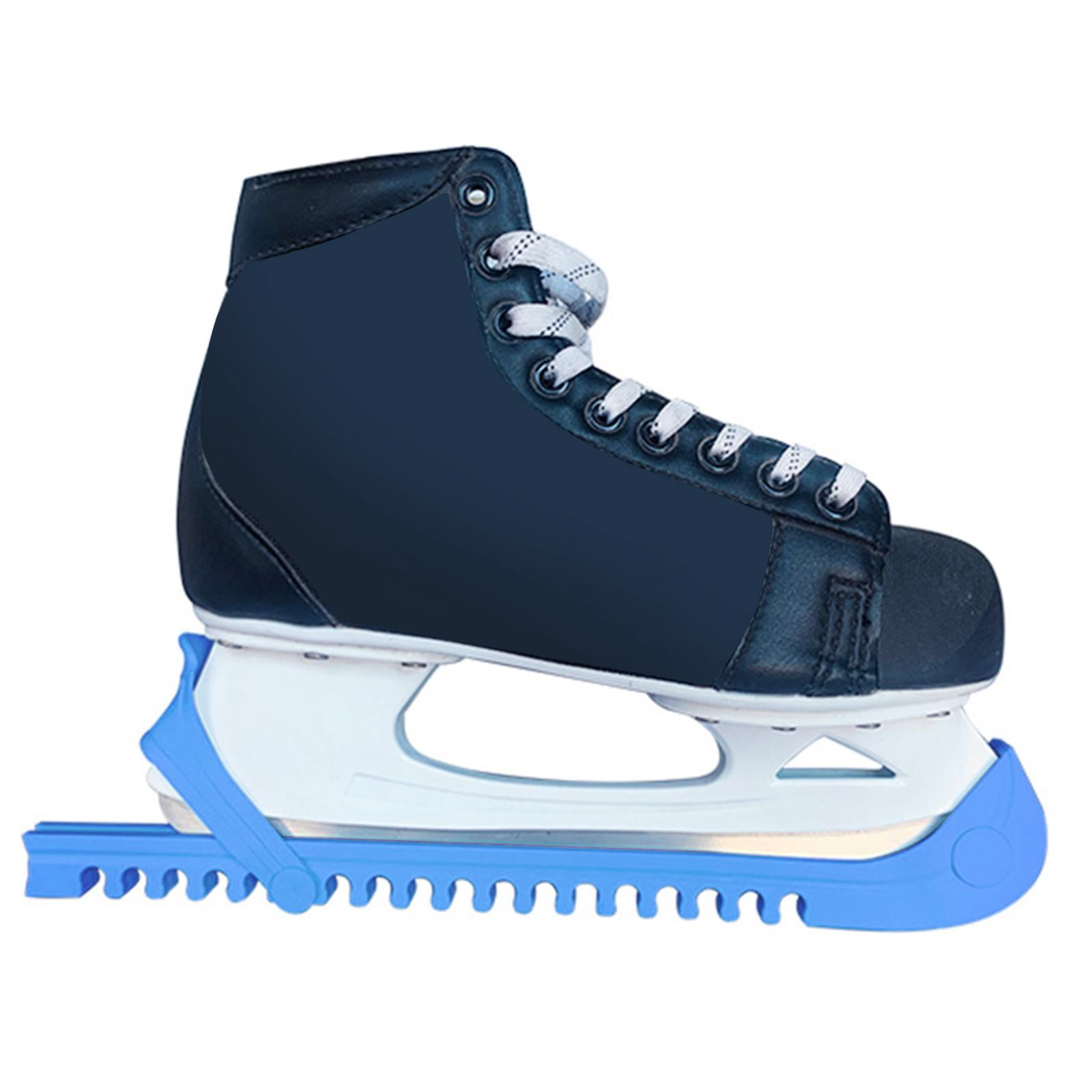 Protège-Lames Patins à Glace Réglables – Paire De Housses HDPE Noires Pour Patins Hockey & Artistiques, Enfants & Adultes, Anti-Perforation & Facile à Clipser