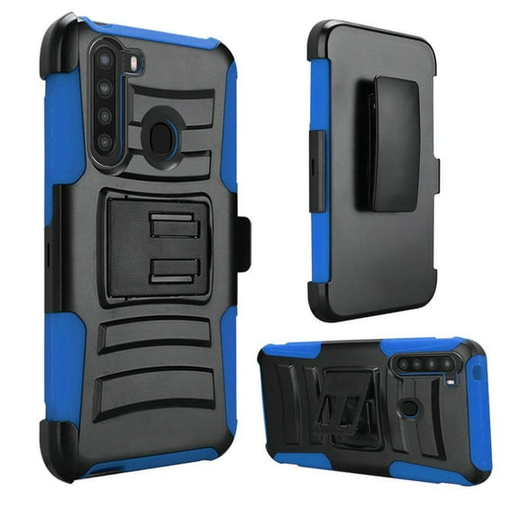 GSA Premium Holster Case w/Kickstand for Samsung A21 - Black/Blue