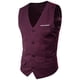 thumbnail image 1 of Chaleco de traje liso con cuello en V para hombre - Chaleco de boda ajustado - Chaleco formal de poliéster para negocios, tallas M-XXXXXXL, 1 of 8