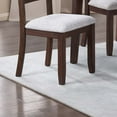 thumbnail image 5 of Formal Look Ladder Back 2pc Dining Side Chairs Rubberwood Plush Upholstered Seat Cushion Dining Room Furniture Curved Legs, 5 of 7