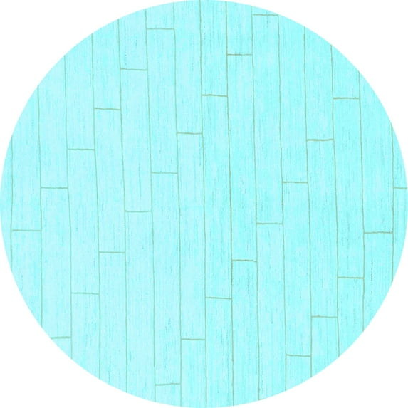 Ahgly Company Indoor Round Solid Light Blue Modern Area Rugs, 7' Round