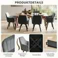 thumbnail image 6 of Furniliving Modern Swivel Accent Chair Set of 2, Upholstered Armchair with Metal Legs, Mid Back Comfy Accent Armchair, Makeup Chair for Living Room, Bedroom, Dark Grey, 6 of 12