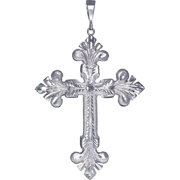 Huge Heavy Sterling Silver Cross without Jesus Pendant Necklace 50  Grams