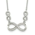 thumbnail image 1 of Diamond2Deal 925 Sterling Silver Rhodié Poli CZ Infinity Symbole Necklace for Women 18", 1 of 5