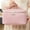 Pink #0, variant on Pleated Half Round Travel Makeup Bag | Water-Resistant Leather Fabric | Portable Storage Pouch for Cosmetics & Toiletries | 1 Pack