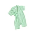thumbnail image 1 of xiaxaixu Baby Boys Girls Jumpsuits Short Sleeve Lapel Collar Button Down Textured Rompers Newborn Pajamas, 1 of 8