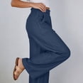 thumbnail image 5 of Oksale Plus Size Wide Leg Jeans for Woman Elastic Waisted Denim Pants with Pockets Casual Loose Wide Leg Pants 2026 Dark Blue S, 5 of 9