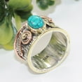 thumbnail image 2 of Inisha Creation Blue Turquoise Ring, Matrix Turquoise Unisex Ring, Handmade Silver Ring, Silver Women's Ring, 925 Sterling Silver Ring, Gift for Her, 2 of 2