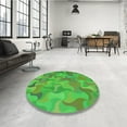 thumbnail image 4 of Ahgly Company Machine Washable Indoor Rectangle Transitional Dark Lime Green Area Rugs, 3' x 5', 4 of 7