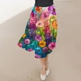 thumbnail image 7 of Nmnitkp Skirts for Women Casual Floral Prints Women's Pleated Skirt Chiffon Elastic Waist A-Line Midi Length Skirt Fashionable Trends Maxi Skirt, 7 of 7