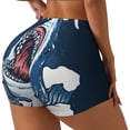 thumbnail image 2 of Wukai Shark Print Pack Biker Shorts for Women Yoga Workout Gym Running Scrunch Active Shorts-X-Large, 2 of 8