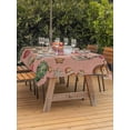 thumbnail image 2 of Outdoor Tablecloth with Umbrella Hole and Zipper, Pink Christmas Rectangle Table Cloth 60x102 Inch Waterproof Tablecloth, Xmas Tree Balls Snowman Gingerbread Picnic Table Cover for Patio Camping, 2 of 7