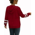 thumbnail image 6 of Womens Full Zip Athletic Running Hooded Jackets Yoga Lightweight Hoodie,Burgundy,Large, 6 of 7