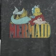thumbnail image 2 of Junior's The Little Mermaid Ariel and Flounder Distressed Logo Crop Graphic Tee Black Small, 2 of 4