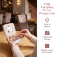 thumbnail image 4 of Travel Jewelry Box with Mirror Small Portable PU Leather Organizer Gifts Beige, 4 of 5