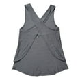 thumbnail image 4 of Women Summer Tops Women's Casual Round Neck Backless T Shirt Summer Fall Versatile Top For Daily Wear Sports Vacation Home Comfortable Soft Breathable Fabric Camisoles Daddy Top for Women Dark Gray S, 4 of 4