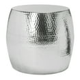 thumbnail image 2 of SAFAVIEH Vanadium Round Hammered Stool Silver, 2 of 4