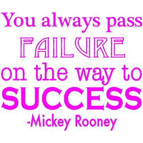Vinyl Wall Decal: Mickey Rooney Quote | Vinyl Wall Decal | Home Decor | Inspirational Success 20"x20" [CK107]
