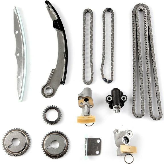 ECCPP TK3034S2 Timing Chain Kit Tensioner Guide Rail Crank Sprocket Cam Sprockets fits for 2004-2009 2007 2008 Nissan Quest 3.5L VQ35DE