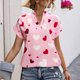 thumbnail image 1 of Fiudx Ofertas Flash Del Día Blusa de Manga Corta con Cuello En V y Estampado Cómodo Informal para Mujer a La Moda, 1 of 7